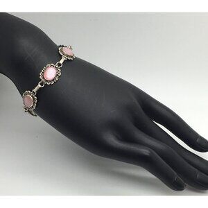 Southwestern Sterling Silver Bracelet Pink MOP Mother Of Pearl 6 3/4 “